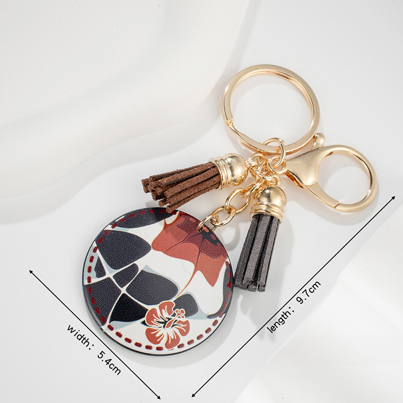 Wholesale Geometric Round Turtle Back Metal Keychain